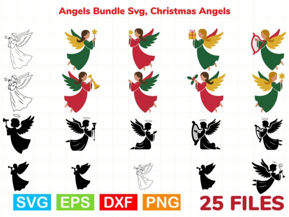 Angels Bundle Svg, Christmas Angels Illustrations Review