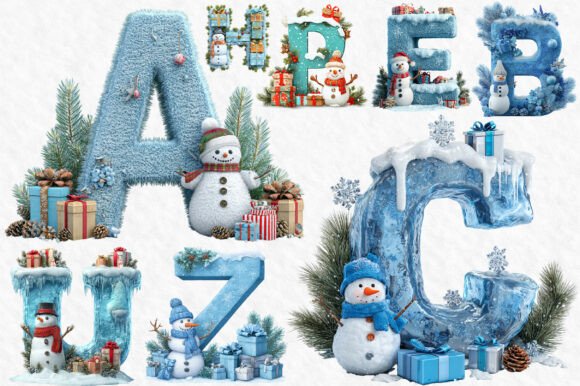 Christmas Alphabet Letters Snowman Png Illustrations Review