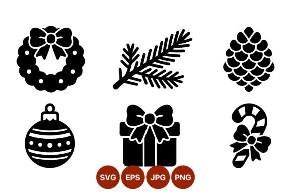 Christmas Black and White Icon Set: A Designer’s Review for Illustrations