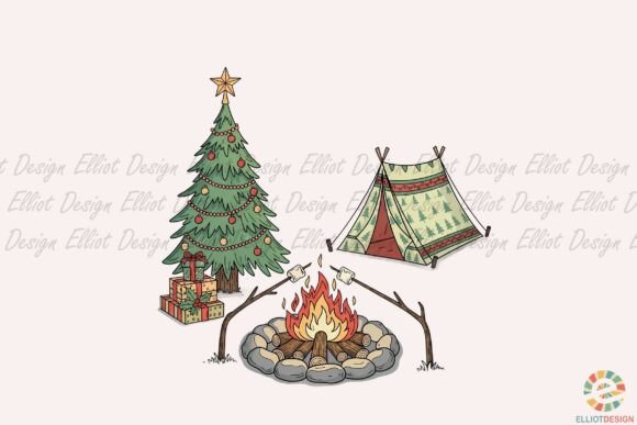 Christmas Camping Adventure PNG Design Review