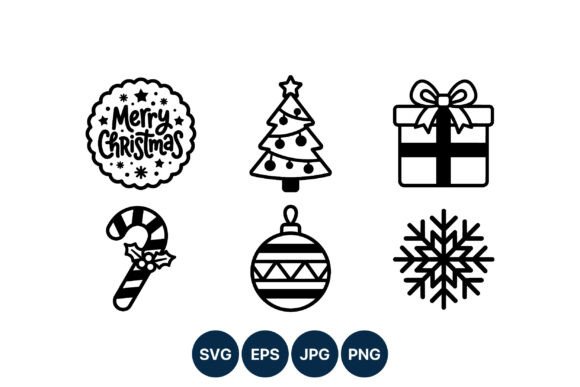 Christmas Icons Black White Christmas: A Designer’s Review of Illustrations