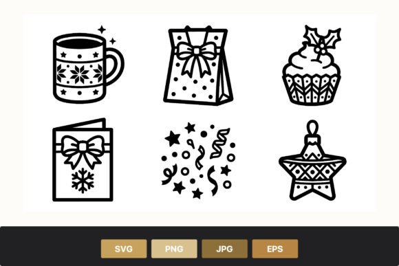 Christmas Icons Cup Gift Cupcake Star: A Review for Illustrations