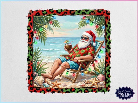 Christmas in July Beach Santa PNG Review