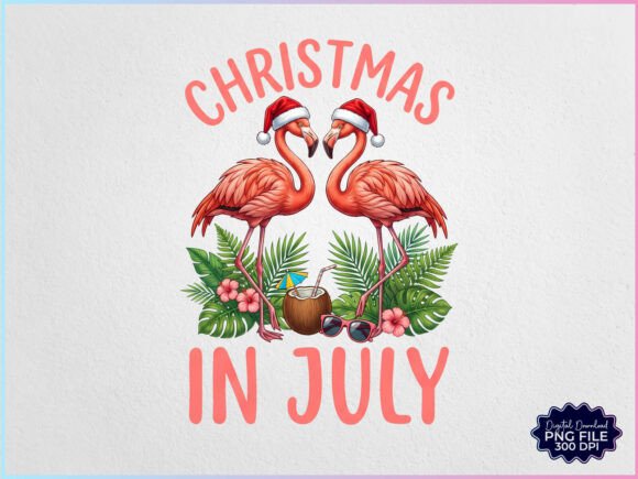 Christmas in July Flamingo PNG Review for Illustrations