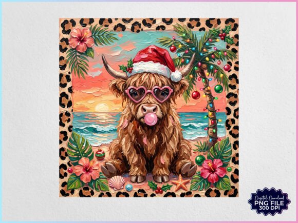 Christmas in July Highland Cow PNG Review