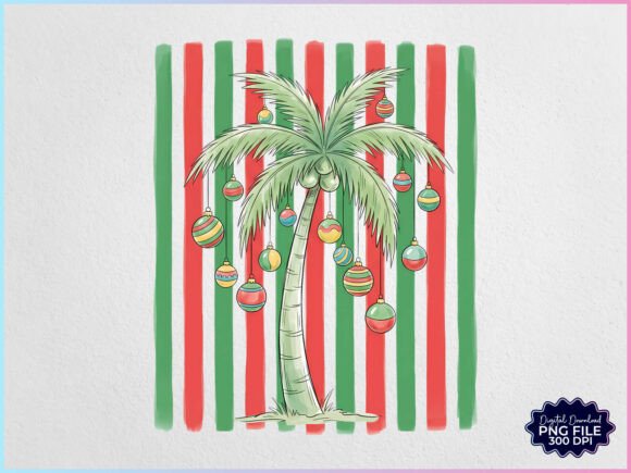 Christmas in July Palm Tree Stripe PNG Review for Illustrations