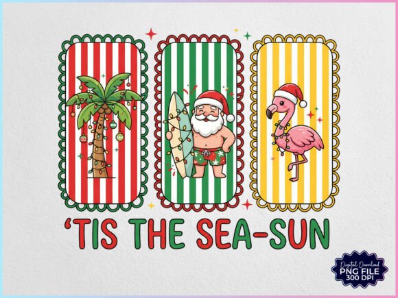 Christmas in July Tis the Sea Sun PNG Illustrations Review