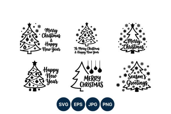 Christmas Tree Merry Christmas Happy New Illustrations