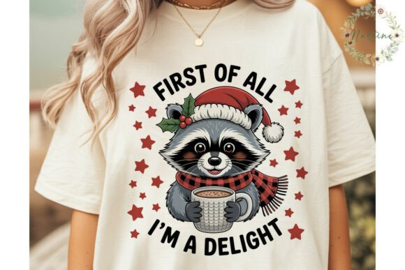 Cute Raccoon Christmas PNG Clipart for Illustrations