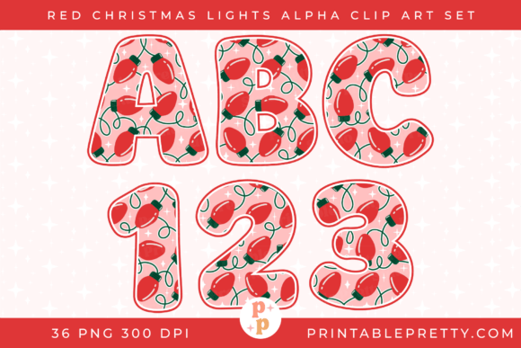 Cute Red Christmas Lights Alphabet PNG: A Designer’s Review for Seasonal Illustrations