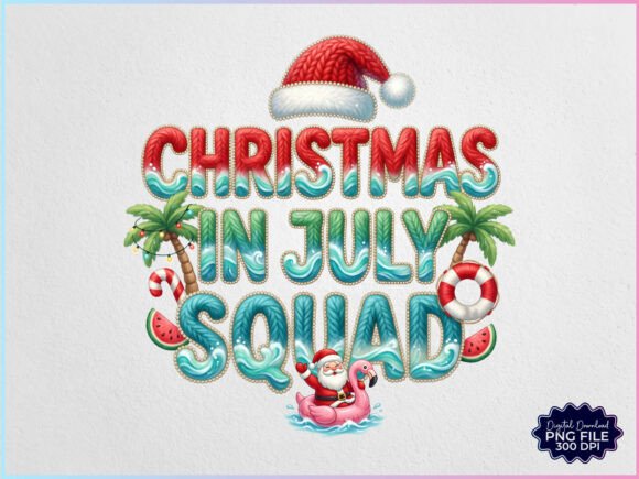 Faux Yarn Christmas in July Santa PNG: A Review for Illustrations