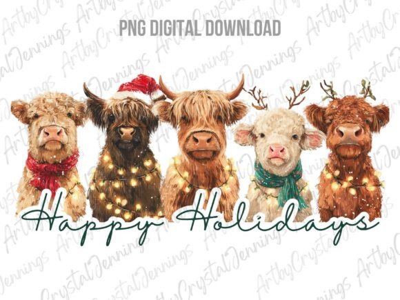 Happy Holidays Christmas Highland Cows: A Practical Review for Digital Sellers