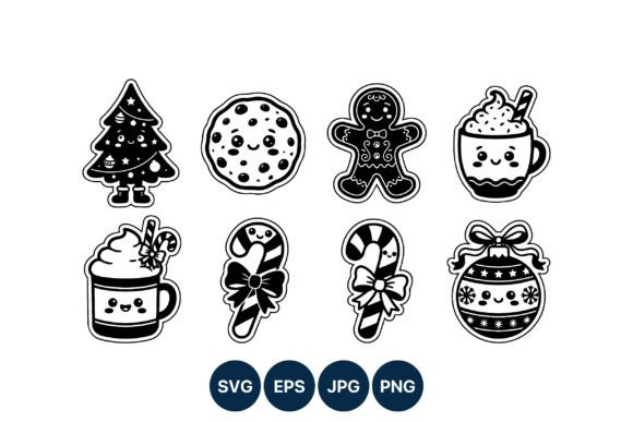 Kawaii Christmas Holiday Cute Vector for Illustrations
