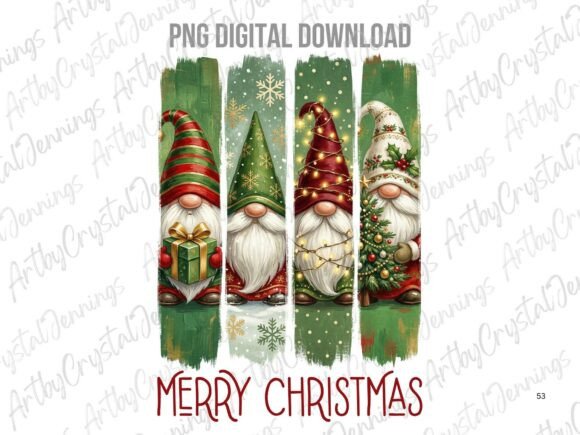 Merry Christmas Gnome Brushstroke PNG Review