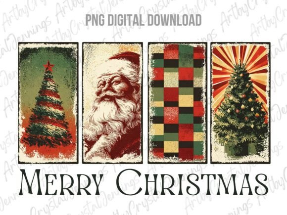 Vintage Santa Retro Merry Christmas PNG: A Brand Designer’s Review for Illustrations