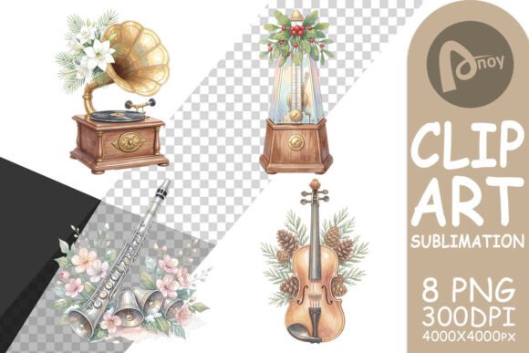 Vintage Victorian Christmas Musical Sublimation Illustrations Review