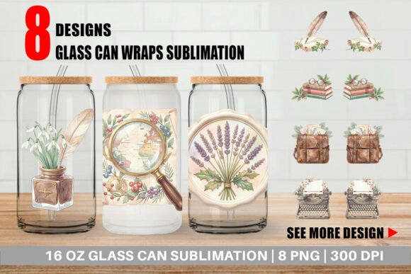 Vintage Victorian Christmas Post Glass Can Wrap
